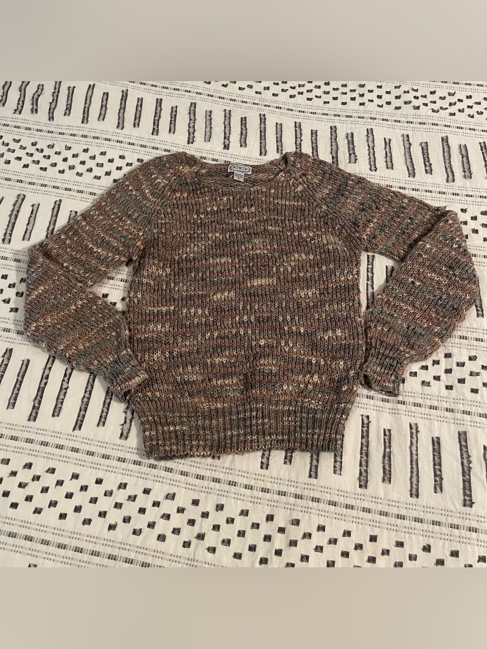 Vintage 80s Genesis Marled Chunky Knit Crewneck Sweater